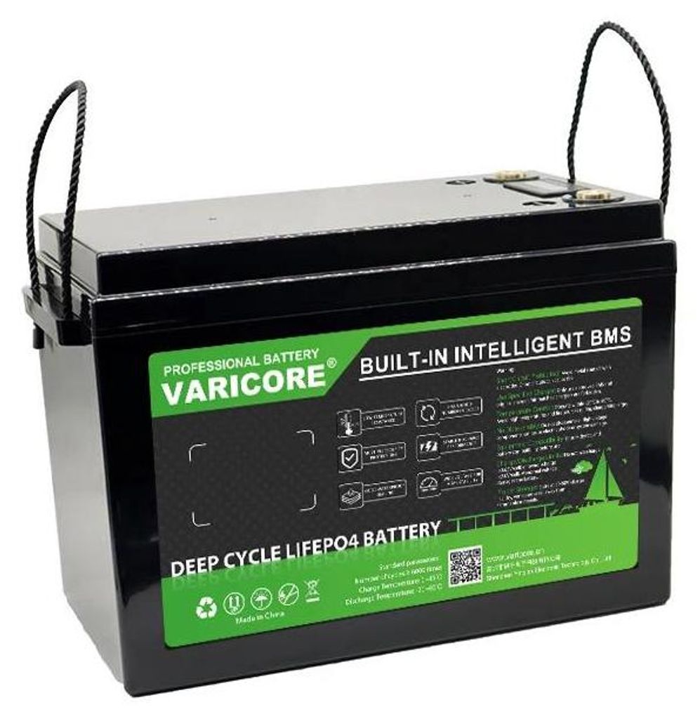 LiFePO4 Batterie - 12V 200Ah LCD - Deep Cycle - Integriertes BMS - LCD Display - Für Wohnmobil Boot Solaranlage - 330x220x170mm 17kg