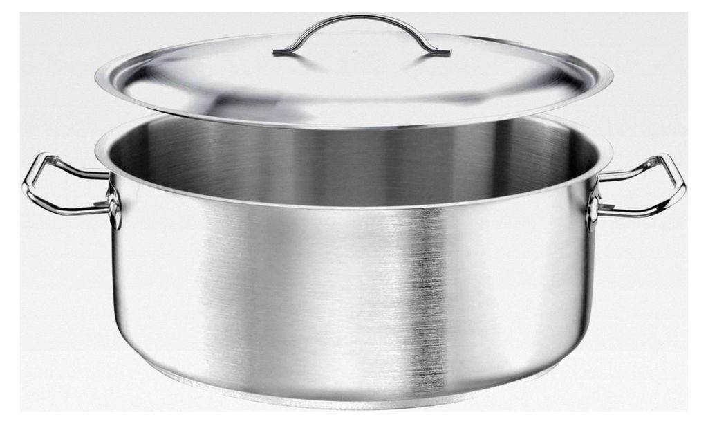 Topf mit einem Durchmesser von 28 cm und Deckel | Volumen 7 l, Höhe 12 cm | Edelstahl | Mehrschichtiger Boden | Für alle Kochfelder und Induktion...