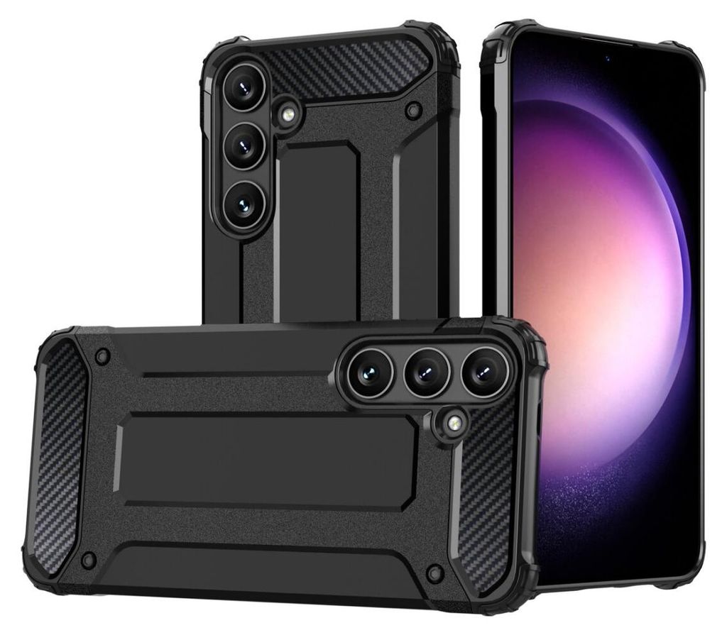 Panzerschale Outdoor Hülle "HYBRID" Bumper Stoßfest kompatibel mit Samsung Galaxy A25 5G Schwarz