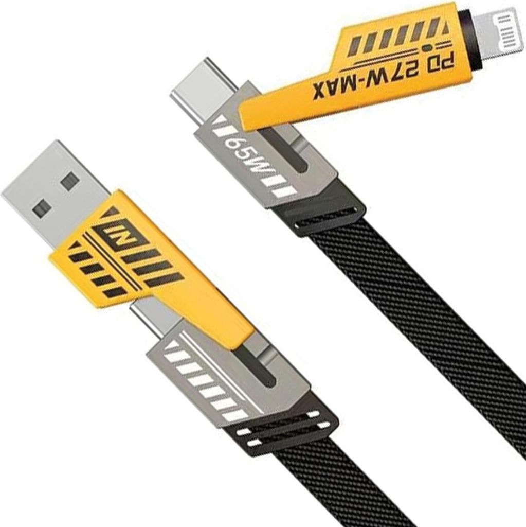 Cavo Awei Cl-226 4W1 Usb-C/Lightning/Usb-A Czarny/Nero Immagine del prodotto 
