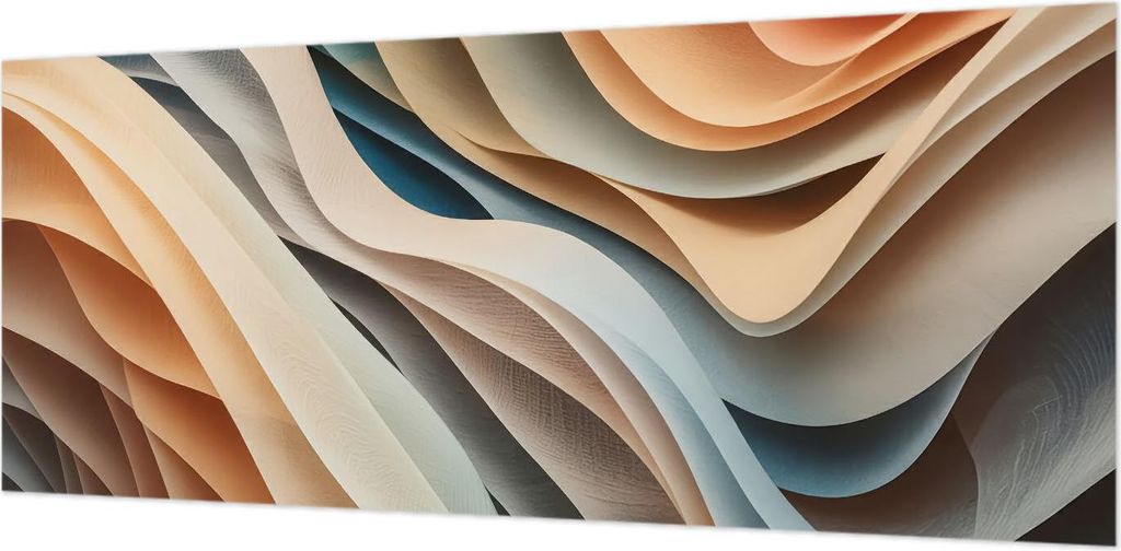 Wandtapete - Dekorative Tapete für Wohnzimmer- Tapetenfolie für Wanddekoration - 208x146 cm - Wellenförmige Formen