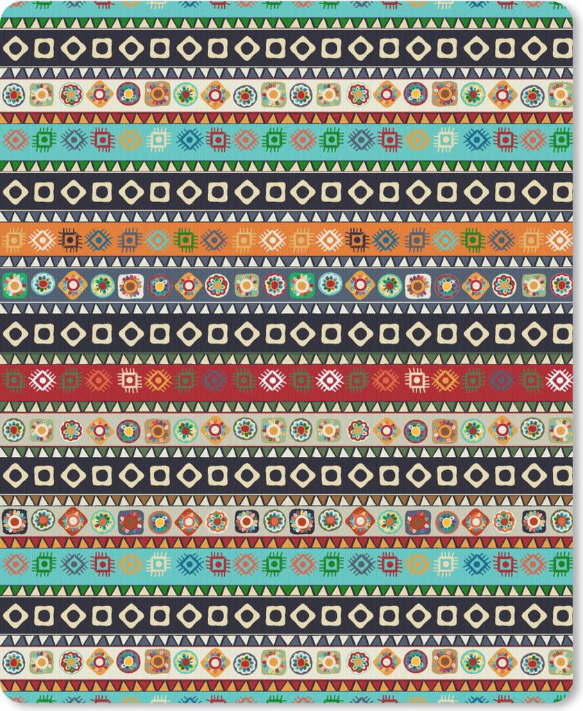 MuchoWow Mauspad Mousepad Muster - Azteken - Symbole - Regenbogen 19x23 cm - Mousepads - Maus Mat - Pad - Mausunterlage - Mauspads - Spielen