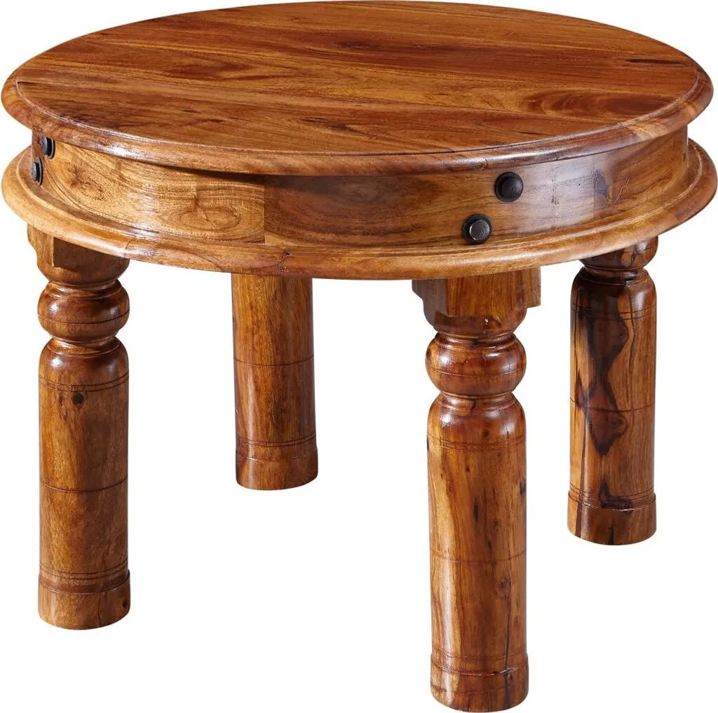 Table de salon carrée en bois massif Acacia Miel 60x60 cm OXFORD