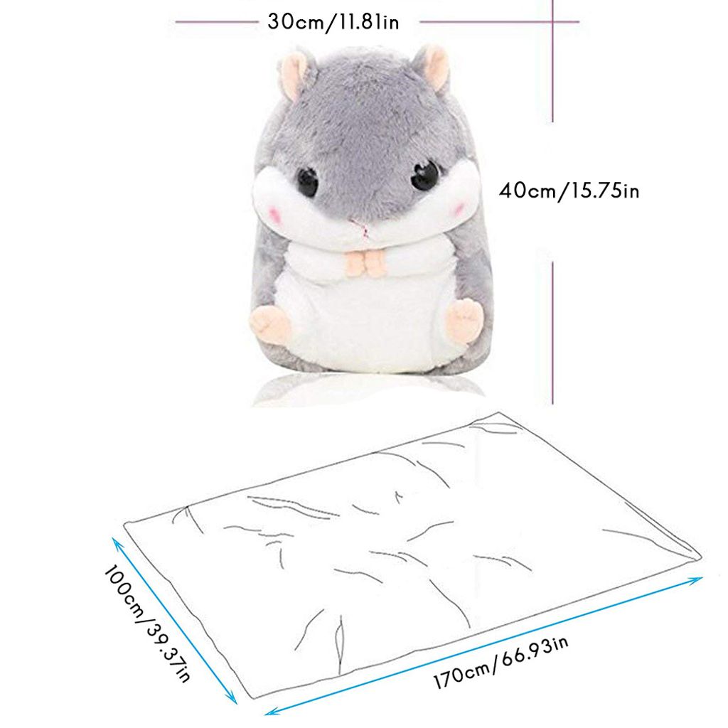 2 in 1 Cartoon Hamster Cushion Blanket Set,Plush Stuffed Toy