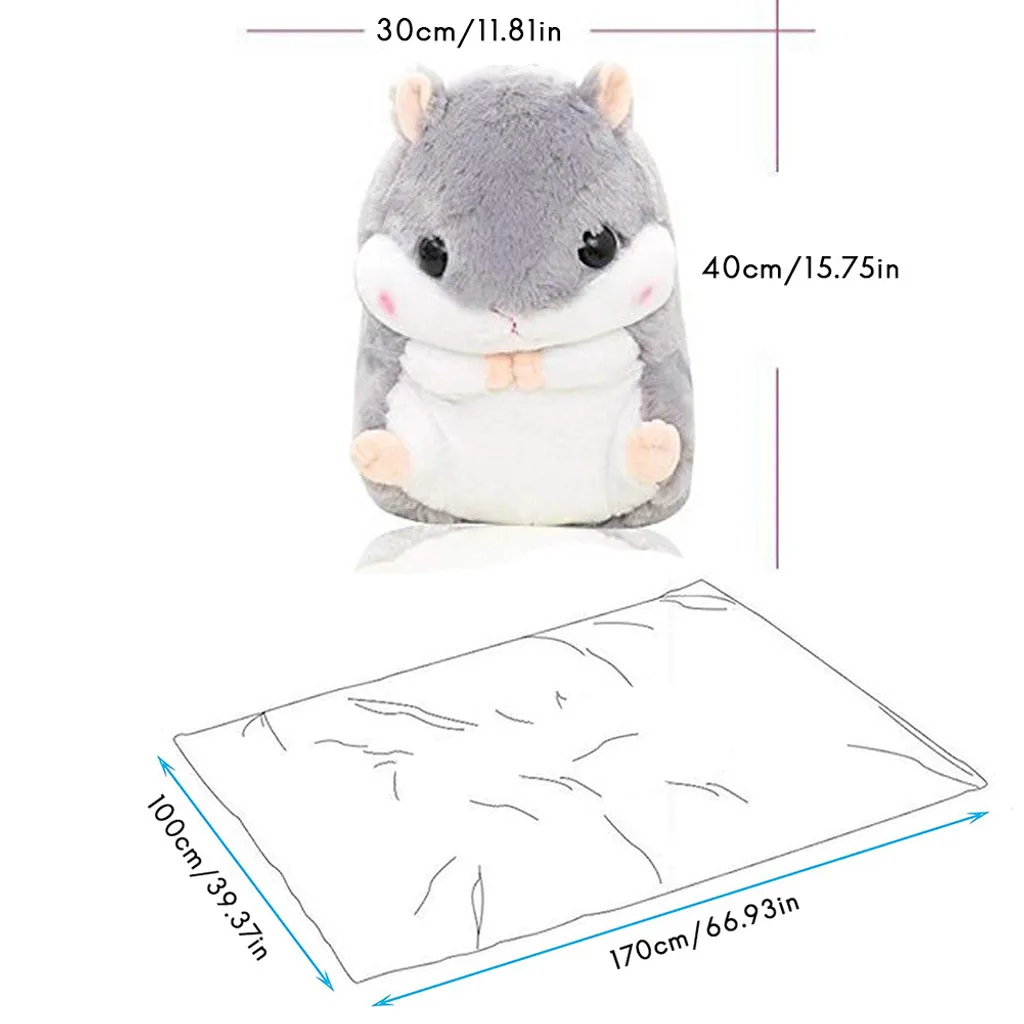 Morbido Peluche Criceto 2 in 1: Cuscino con Coperta in Pile Corallo
