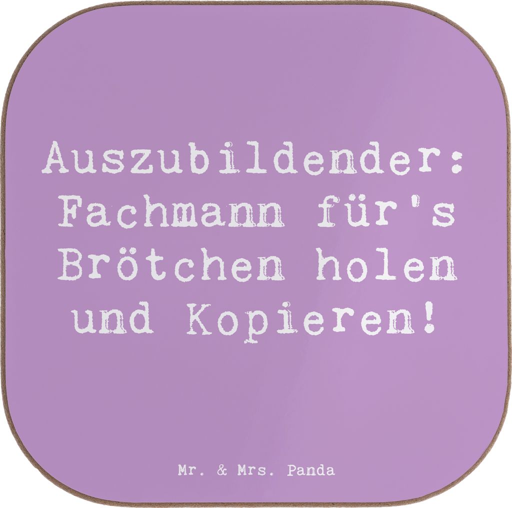 Mr. & Mrs. Panda Tassenuntersetzer Spruch Auszubildender Profi - Lavendeltraum - Geschenk, gläseruntersetzer, Berufsliebe, Lernen, Beruf, Tischunt...