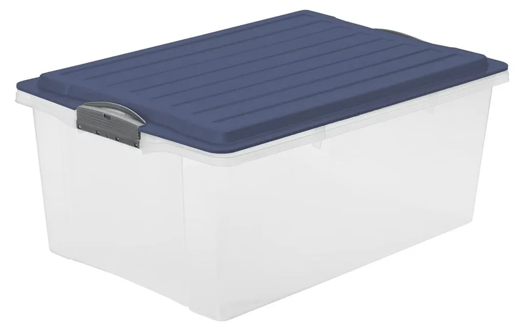 Boîte de rangement pour archives A3 et jouets 38L plastique bleu