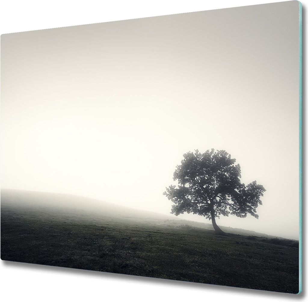 Glas Herdabdeckplatte 60x52 cm Spritzschutz Glasabdeckplatte Schneidebrett Ein einsamer Baum