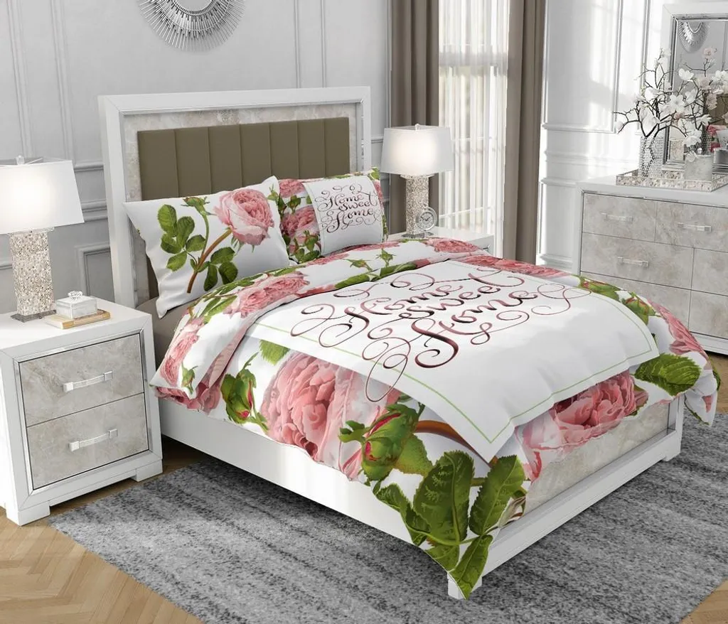 Biancheria Letto Matrimoniale 200x220 SOVIO Cotone Fiori So.9062