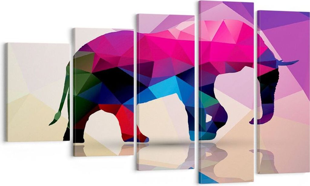 Bild auf Leinwand - Leinwandbild - Elefanten Illustration Produktbild 