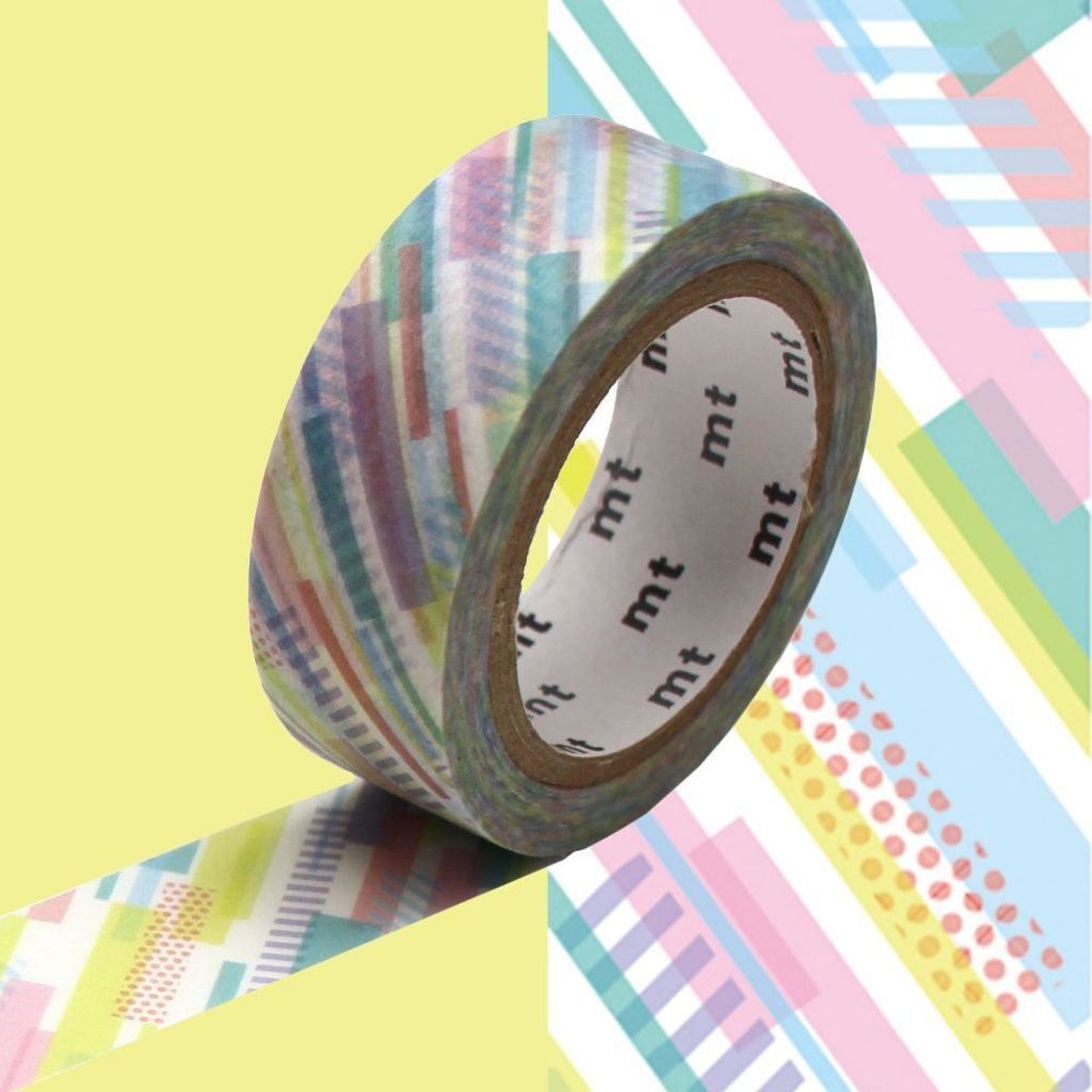 Dekoratives Klebeband farbig gestreift - 1,5 cm x 7 m