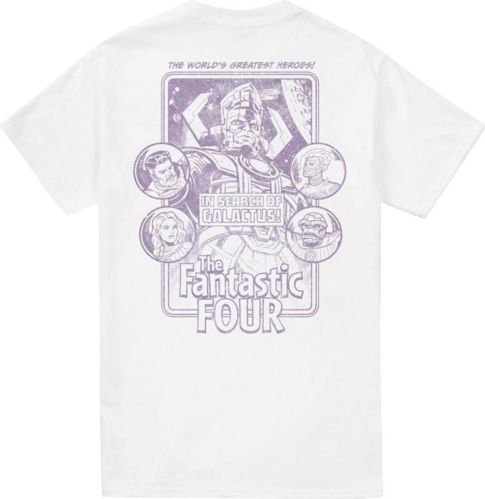Fantastic Four - "In Search Of" T-Shirt für Herren/Damen Uni, Rückseitiger Aufdruck TV23769 (5XL) (Weiß)