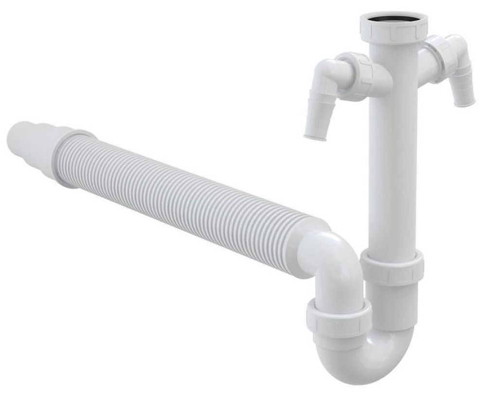Drezový sifón DN50/40, prevlečná matica G6/4, flexi hadica, Obrázok produktu 