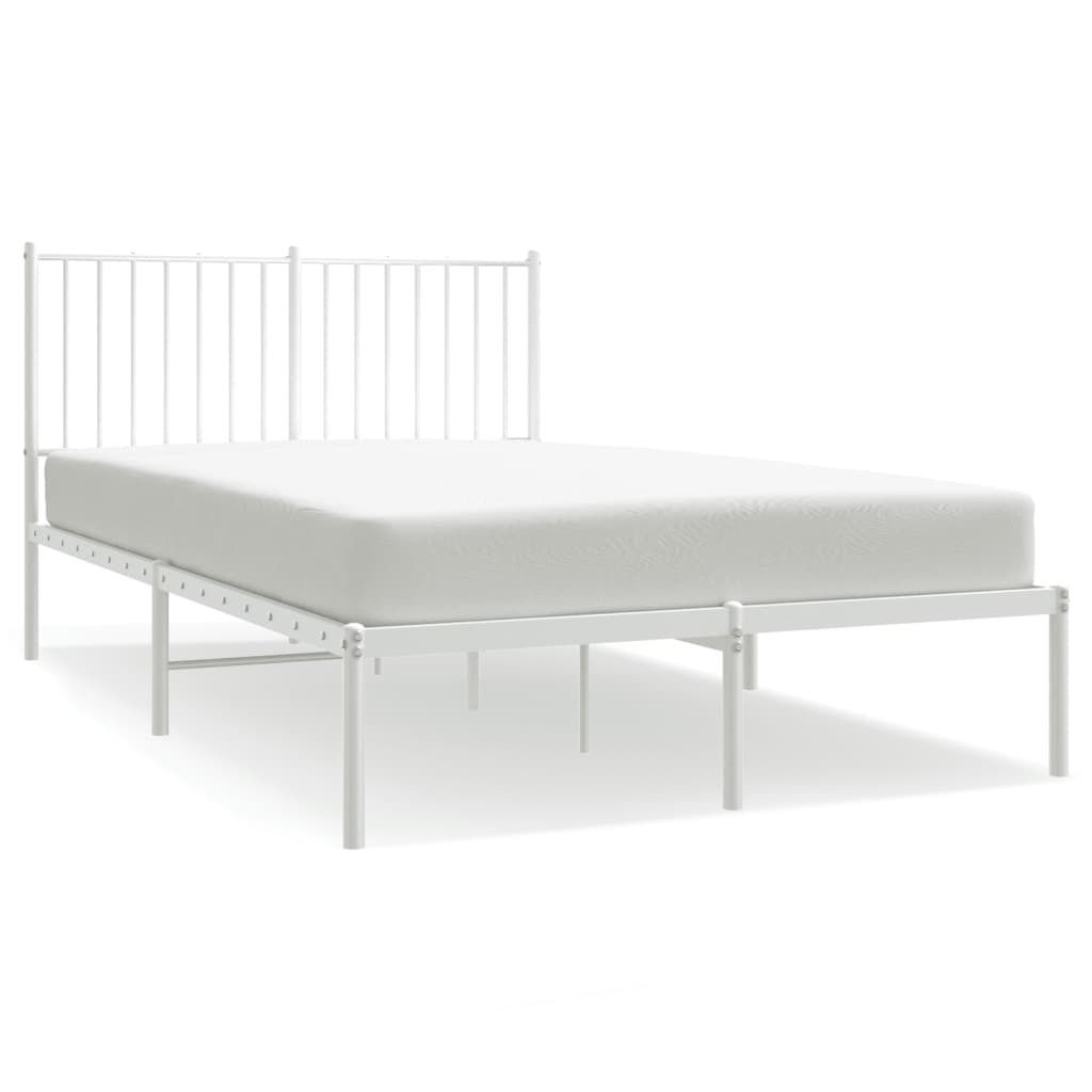 vidaXL Struttura letto con testiera in metallo bianco Immagine del prodotto 