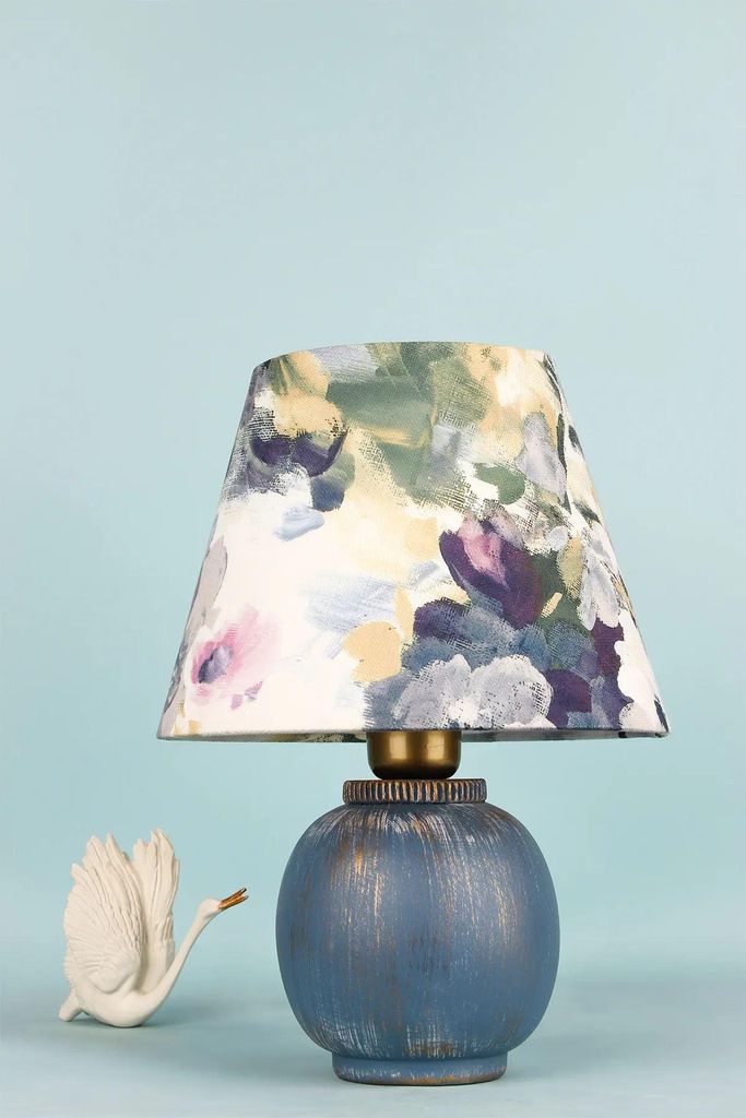 Opviq, BK064, Tischlampe, Marineblau, Baumwolle, 25 x 35 cm