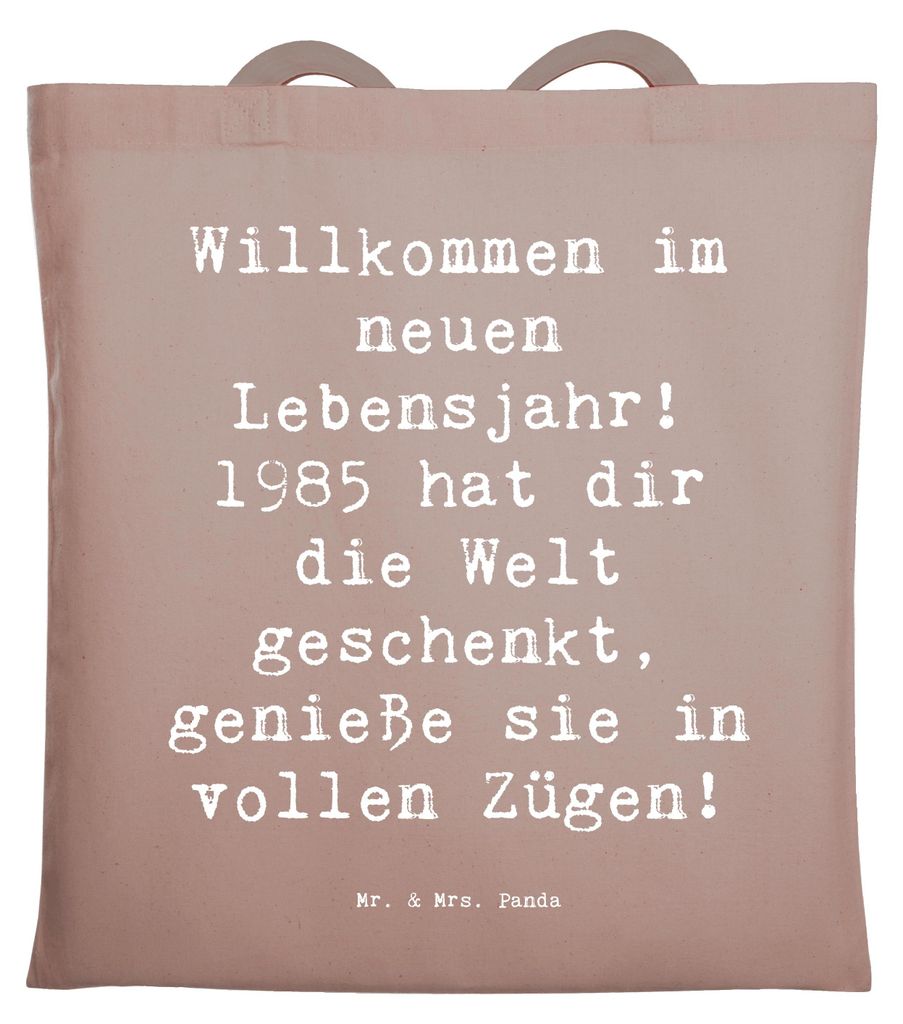 Mr. & Mrs. Panda Tote Bag Spruch 1985 Geburtstag - Braun Produktbild 