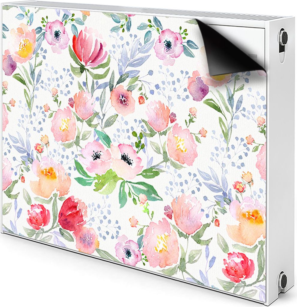 Magnet Heizkörper Heizkörper-Abdeckung Heizkörperabdeckung 80x60 cm - Blumen, Pastelle