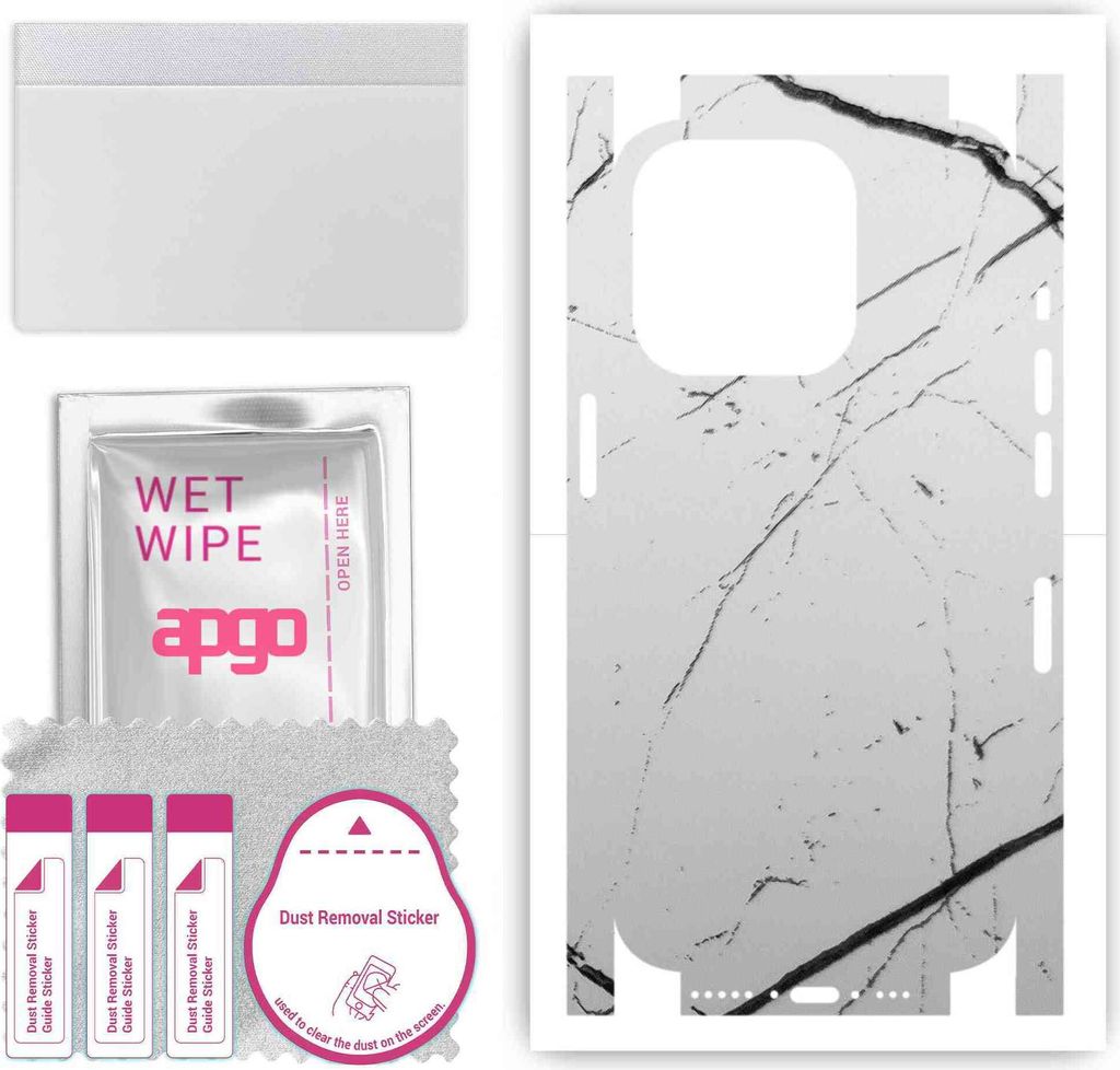 apgo Rückseite + Seiten Schutzfolie, Skin, kompatibel mit Apple iPhone 15 Pro Max, Hinten Displayschutzfolie aus Vinylfolie, kratzfest, einfache M...