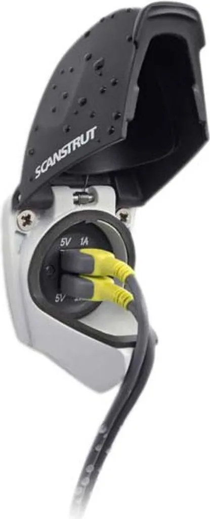 Chargeur Double USB Étanche Gris 12V 24V DC pour Tableau de Bord Marine
