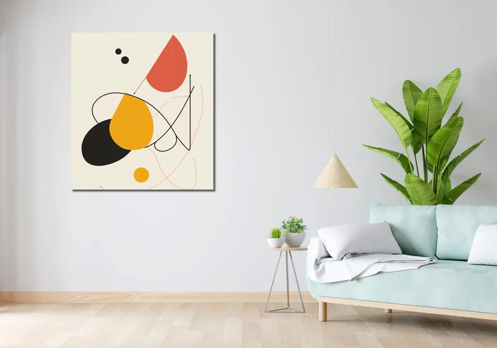 Tableau abstrait Rhapsodie des formes pour masquer mur vide