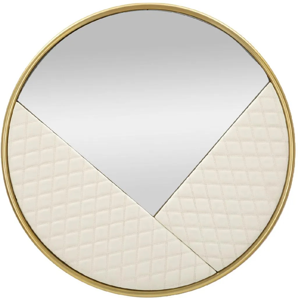 Miroir mural Sharon Blanc 80cm FURNLUX - Design Rond Moderne 80x80cm