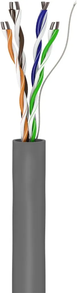 Goobay Câble Réseau CAT 5e U/UTP Gris - Bobine de 305m pour Installation