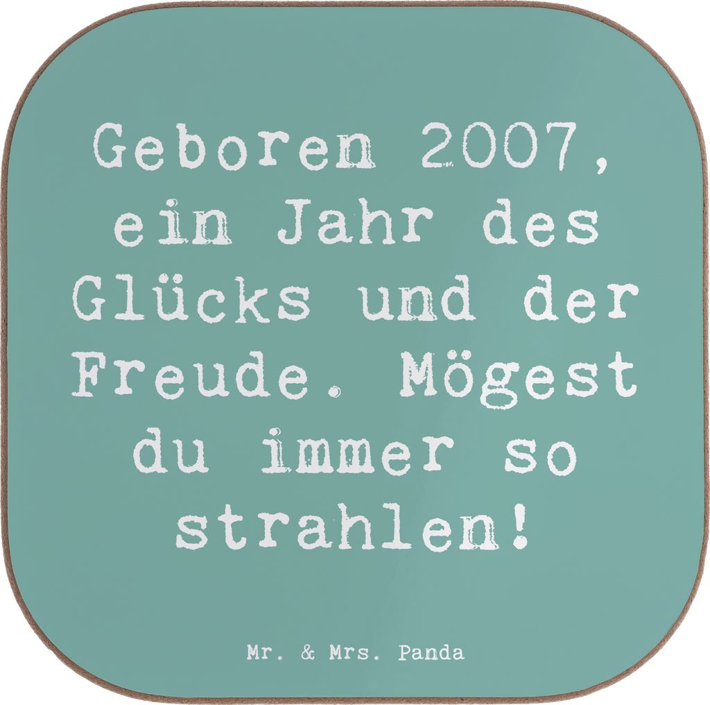 Mr. & Mrs. Panda Untersetzer Tasse Spruch 2007 Geburtstag - Meeresbrise - Geschenk, Tassen, Holzuntersetzer, Geburtsjahr, Glückwunsch, Alter, lieb...