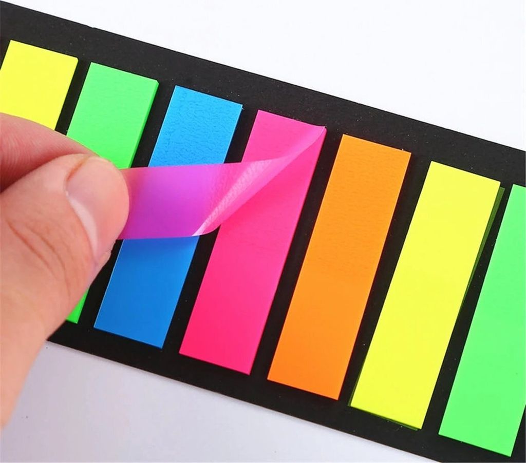 HobbySter Klebezettel | 200 Haftstreifen in 10 Farben | Produktbild 