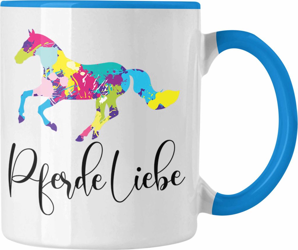 Trendation - Reiterin Mädchen Pferde Geschenk Tasse Reiten Reiterin Kinder Becher Spruch Lustig Geburtstag Pferdeliebe (Blau)