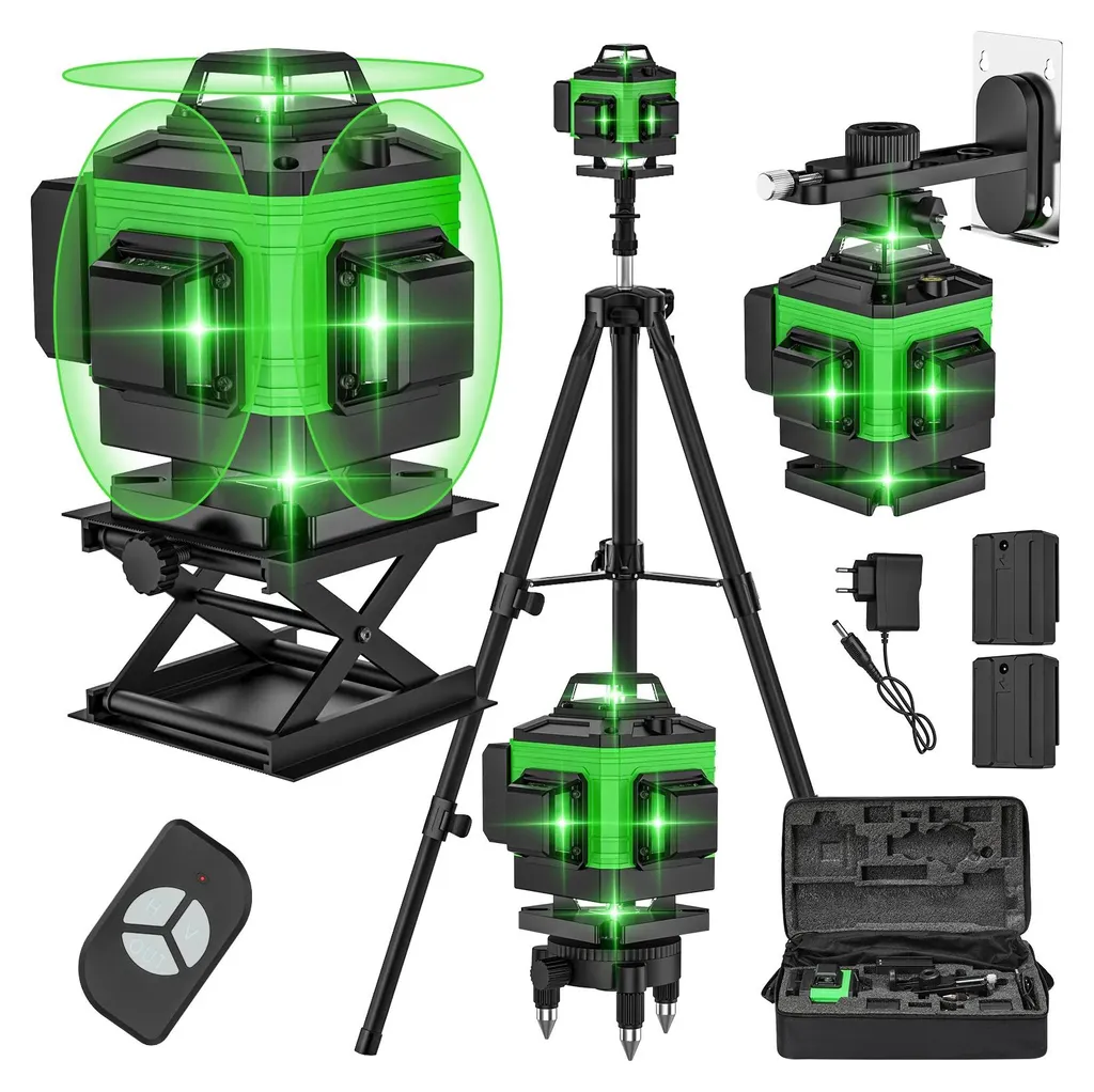 Niveau laser 360 auto-nivelant 16 lignes 4D avec trépied de précision