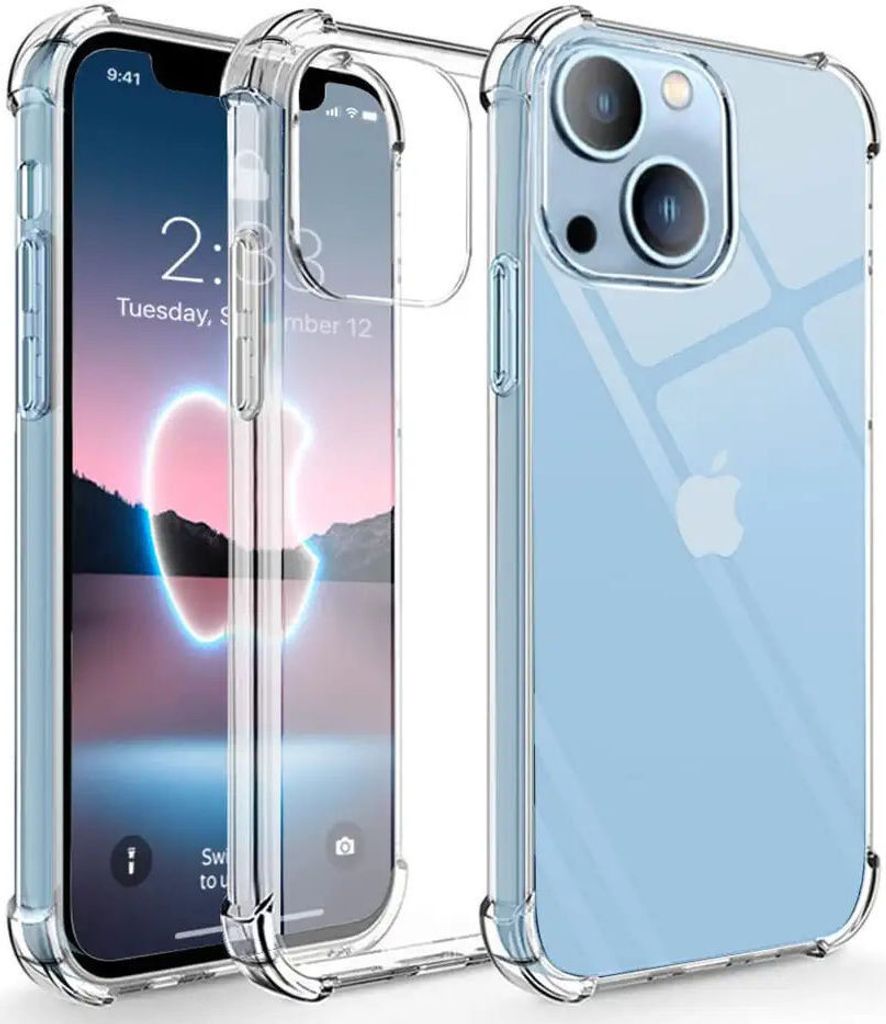 Mobigear Cushion Durchsichtig iPhone 14 Hülle Flexibles TPU Backcover Stoßfest - Transparent