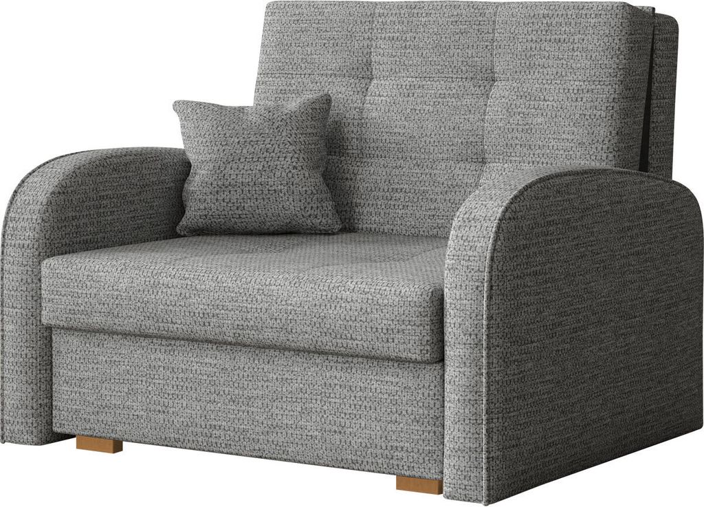 MIRJAN24 Schlafsofa Viva Gold I, einsitzer Polstersofa mit Bettkasten und Schlaffunktion, Stilvoll Couch (Aragon 90)