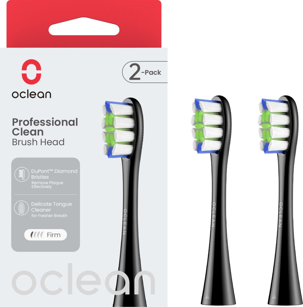 OCLEAN Bürstenkopf Professional Clean 2er-Pack Schwarz Produktbild 