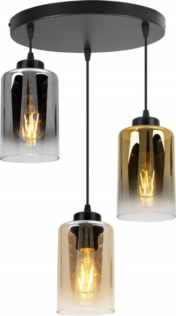 Deckenlampe Hängelampe Plafond Kronleuchter Loft elegant mit Glasschirmen
