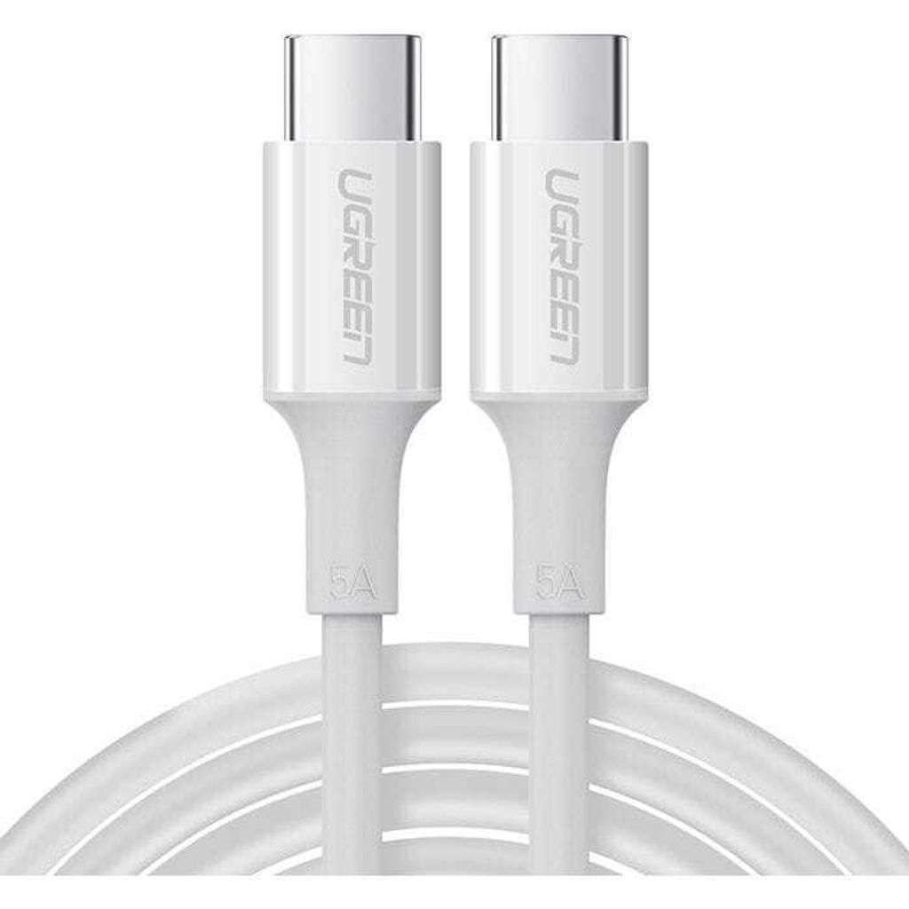 Ugreen US300 kbel, USB-C na USB-C, PD, 100W, 5A, 2m, biely Obrázok produktu 
