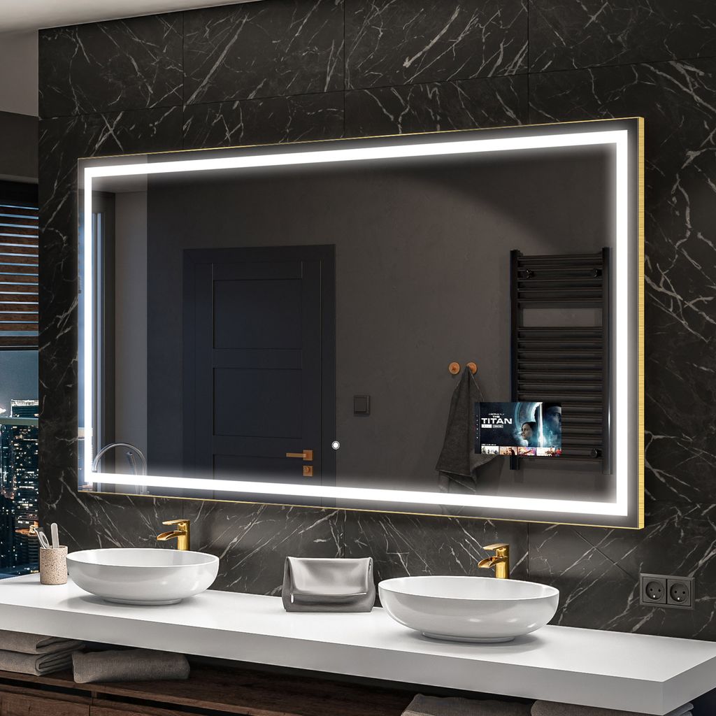 Artforma Badspiegel SMART 140x80 cm - mit LED Beleuchtung - Produktbild 