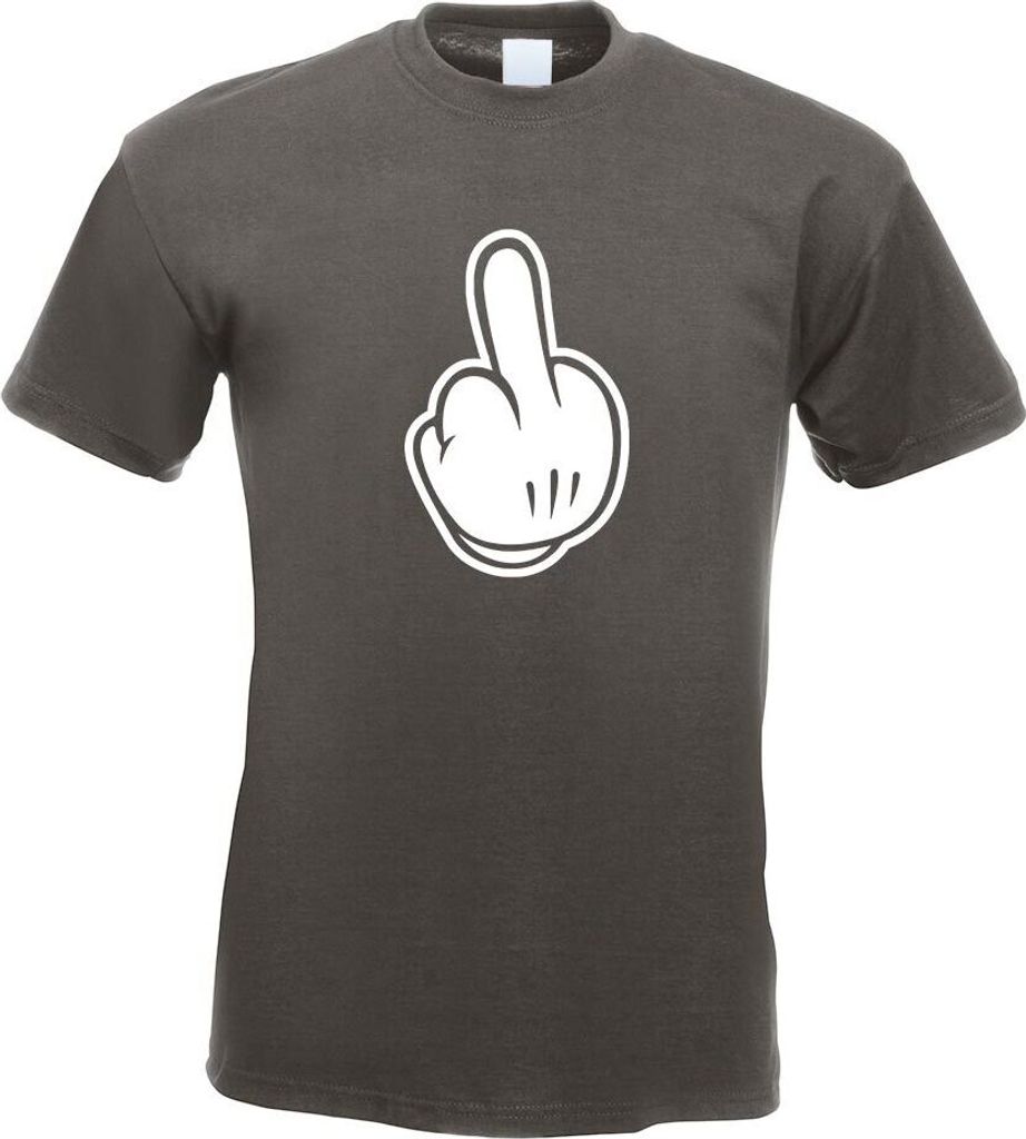 Kiwistar - T-Shirt - Graphit - Mittelfinger - FCK Fick Dich! Motiv Bedruckt Funshirt Design Print - mit Motiv Bedruckt - Funshirt Design - Sport - ...