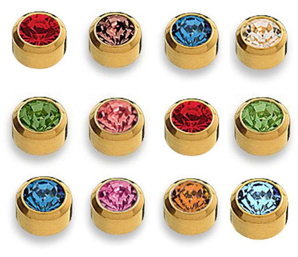 STUDEX Medizinische Ohrstecker 12 Paar – Gold, 12 Farben, Produktbild 