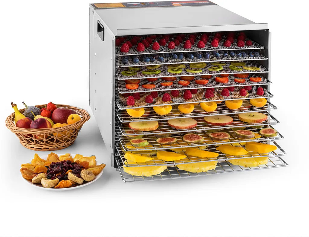 Séchoir Alimentaire Inox Fruit Jerky Steel 10 Niveaux pour Fruits et Viande