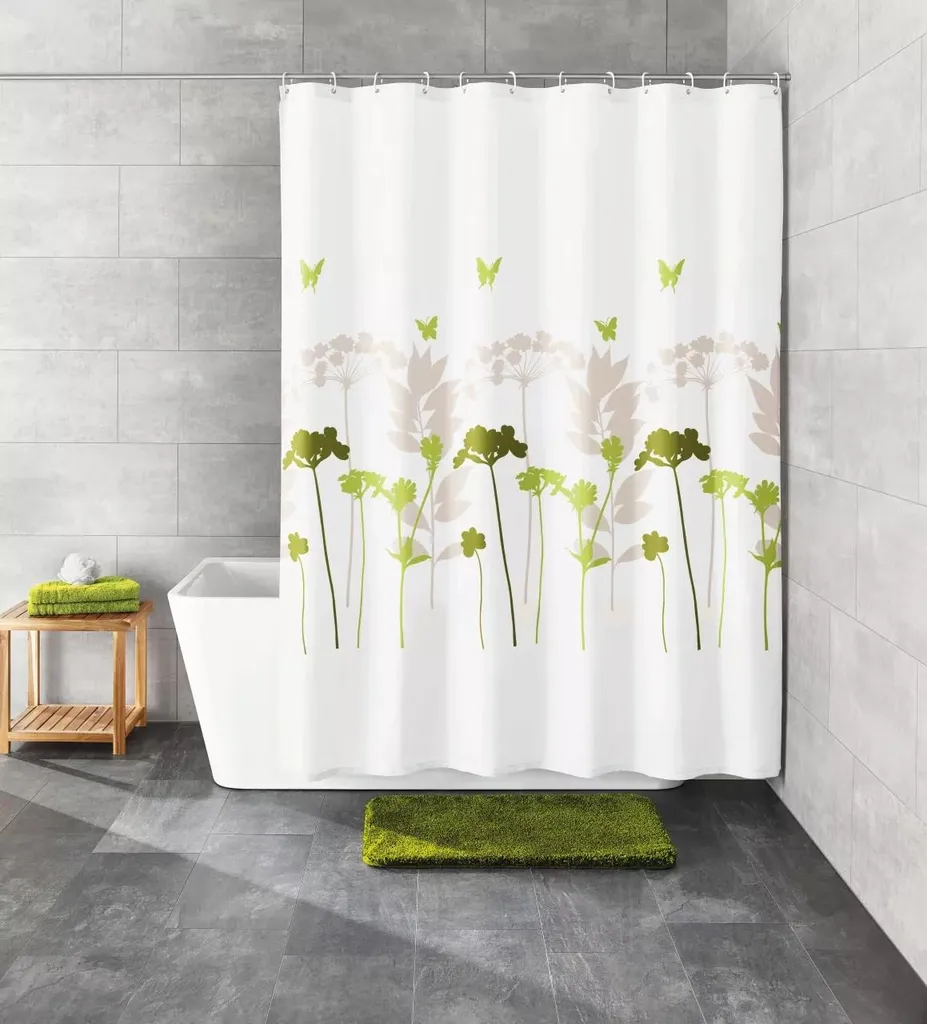 Rideau de Douche Textile pour Petite Cabine 120x200 cm Barcelona Klee