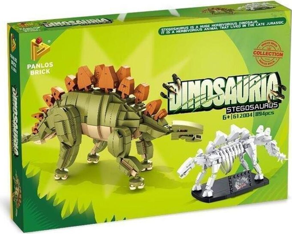Stegosaurus Bausatz mit Fossil und 894 Teilen, kompatibel