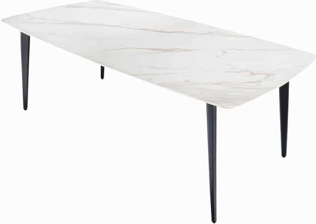 Eleganter Esstisch VENEZIA 180cm weiss-schwarz Marmor-Optik Keramik