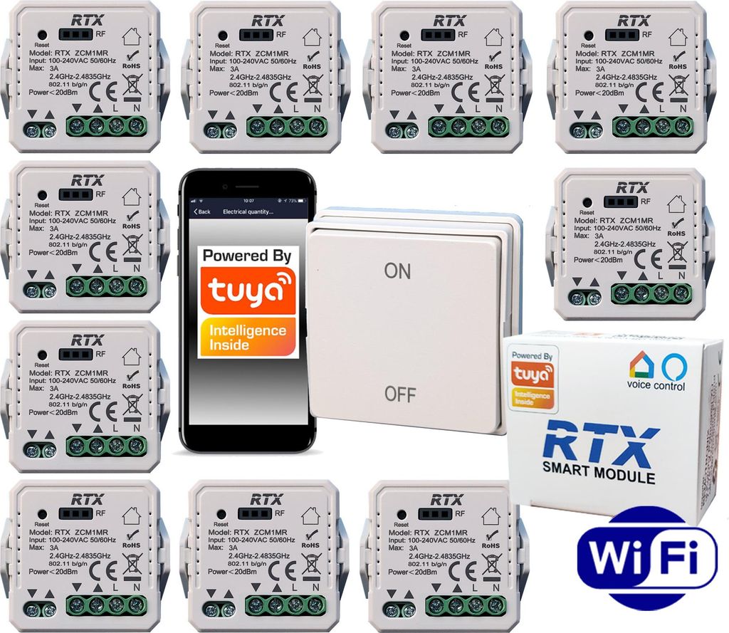 10x TUYA WLAN-Rollladensteuerung RFR1K Fernbedienung GRATIS Produktbild 