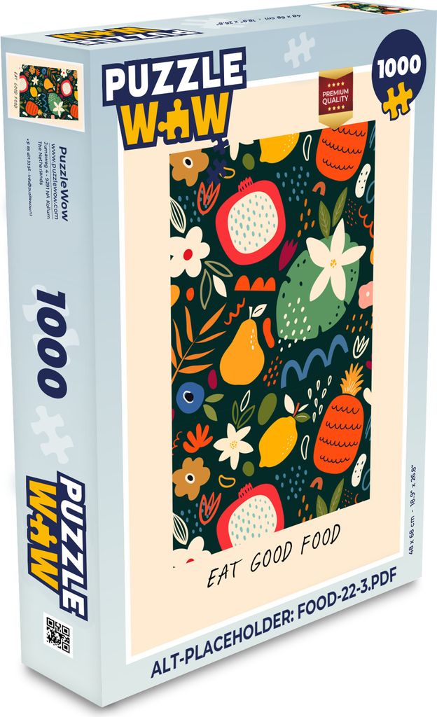 MuchoWow Puzzle 1000 Teile Zitate - Sprichwörter - Essen Sie gut - Obst - Spielzeug - Alt und Jung - Spiele - Puzzeln
