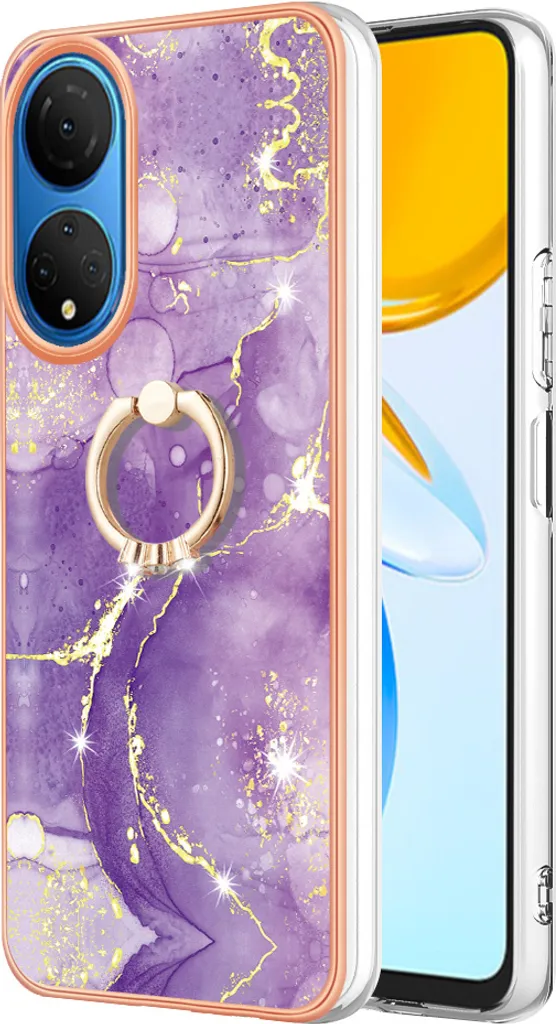 Cover Honor X7 Marmo TPU: Protezione Antiurto con Ring Holder 360
