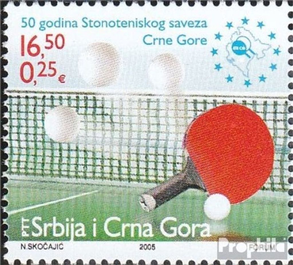 Briefmarken Jugoslawien 2005 Mi 3243 (kompl.Ausg.) postfrisch Tischtennis