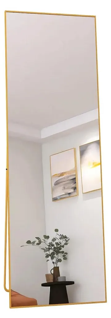 Miroir anti-éclats cadre alu doré : finissez-en avec les miroirs fragiles