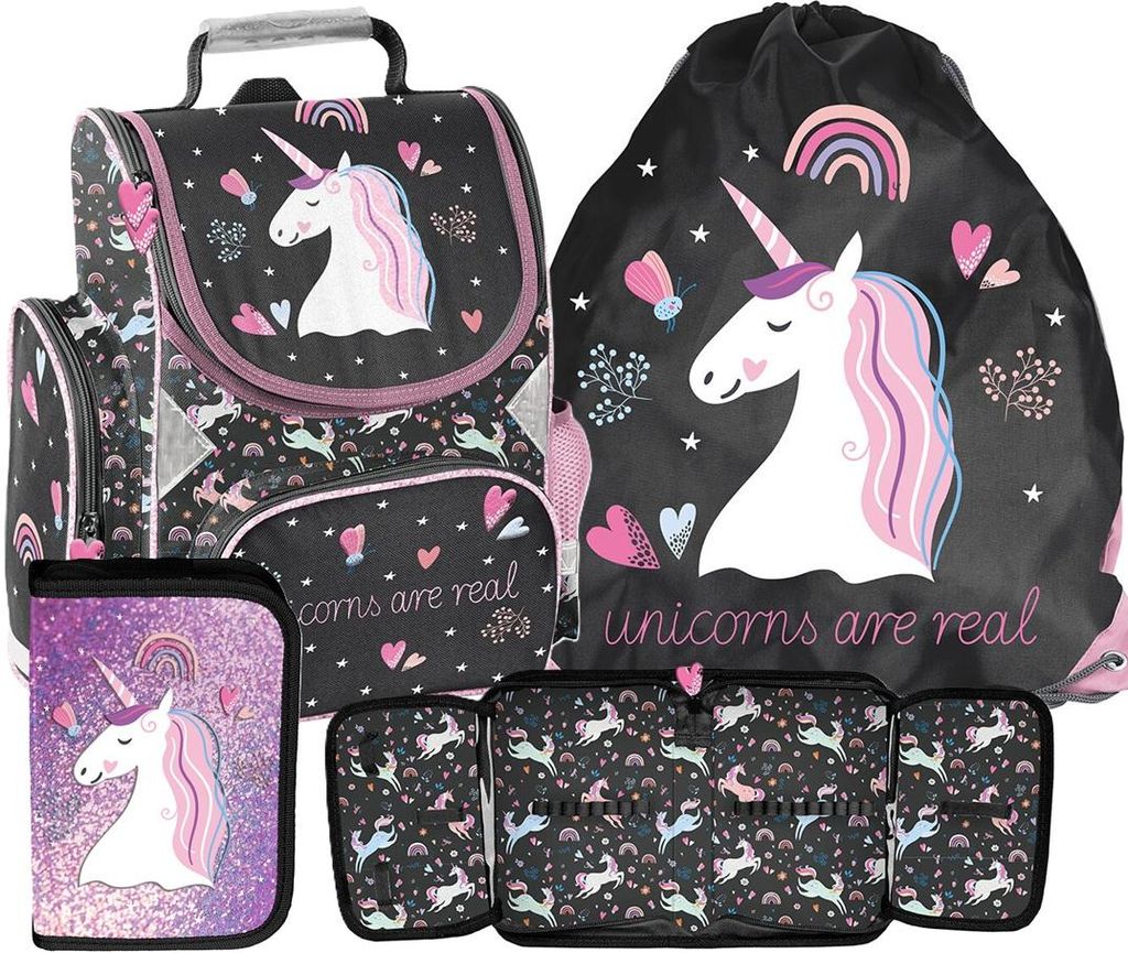 3teile Schulranzen Einhorn Wasserdicht ranzen set rucksack Produktbild 