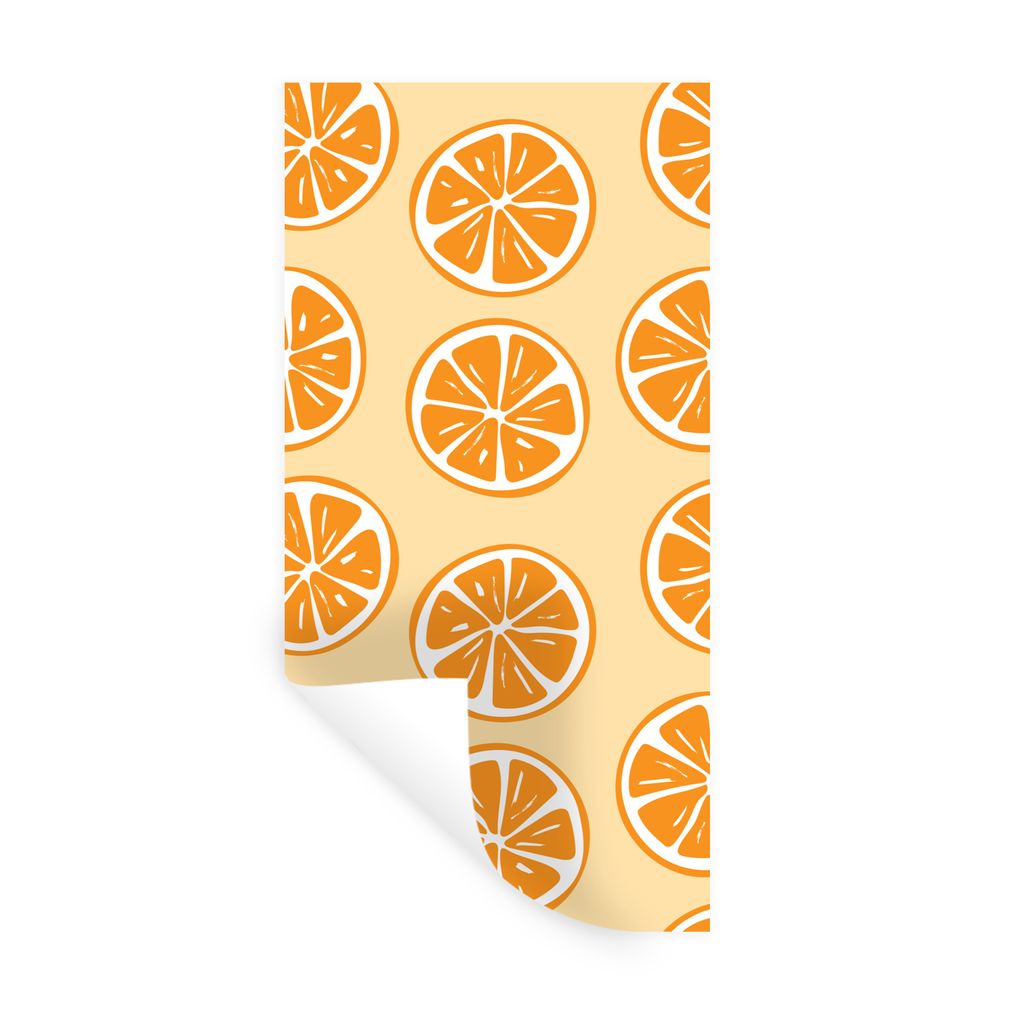 MuchoWow Wandtattoo Wandsticker Wandaufkleber Obst - Orange - Tropisch 20x40 cm Selbstklebend und Repositionierbar - Selbstklebend - Fototapeten