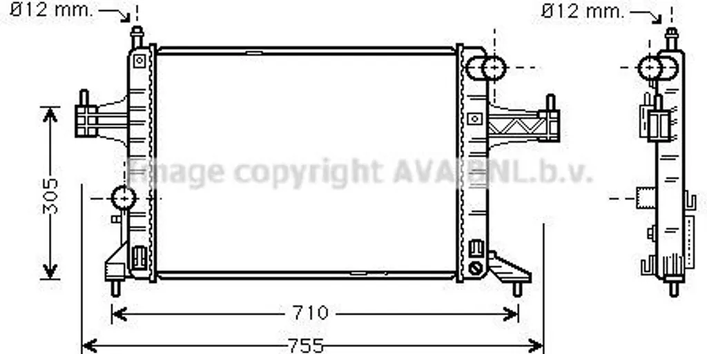 Radiateur de Refroidissement Moteur pour Opel Corsa C et Tigra X04